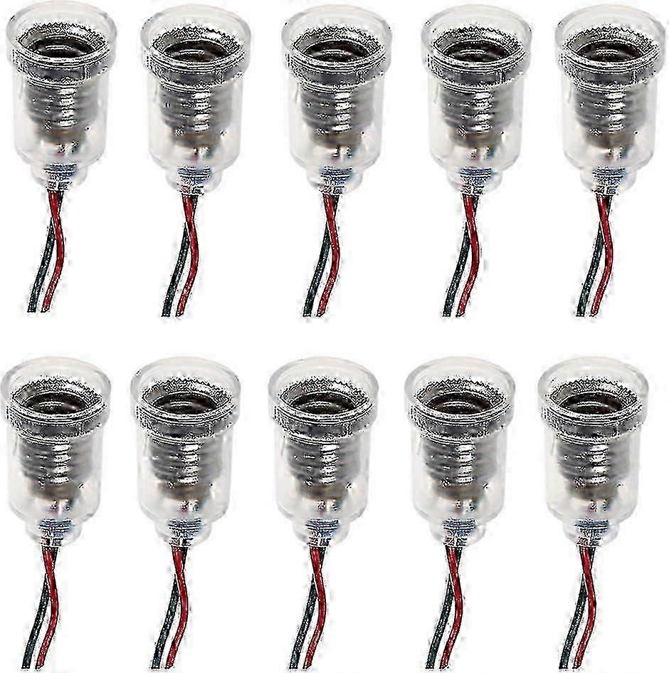 10pcs E10 Lamps Base Led Screw Mount Small Bulbs Holder Light Socket With Wire Socket For Circuit Experiment Home Electrical Testing Accessories