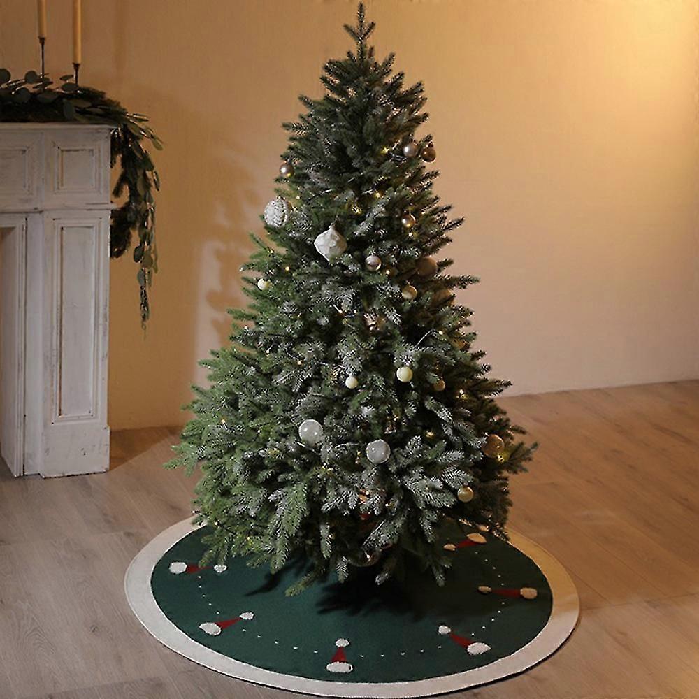 48 Inch Christmas Round Tree Skirts Knitted Xmas Hat Patterns Tree Base Mat For Under Tree Decorations