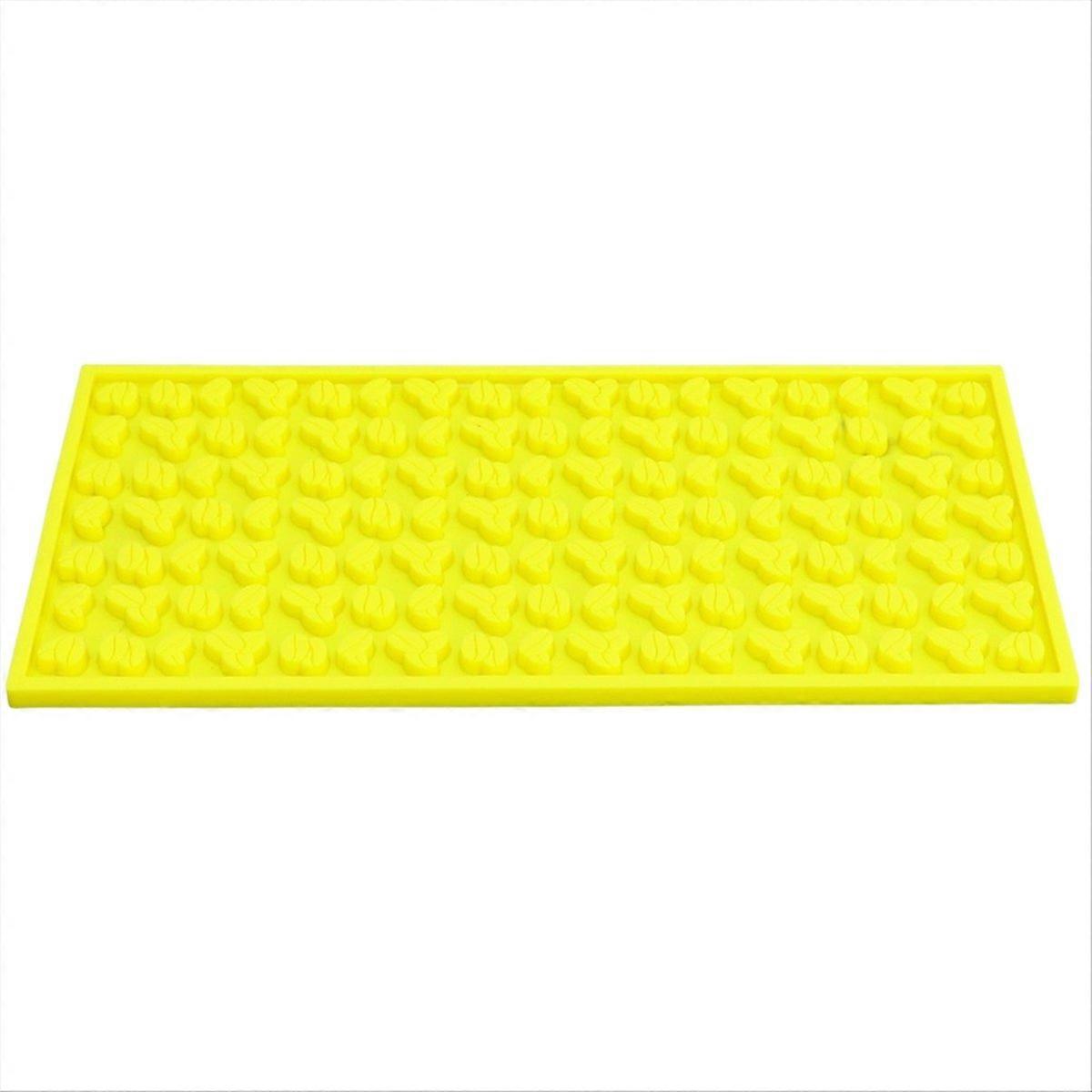 Tapis de bar antidérapant en PVC jaune 45 x 30 x 0,8 cm