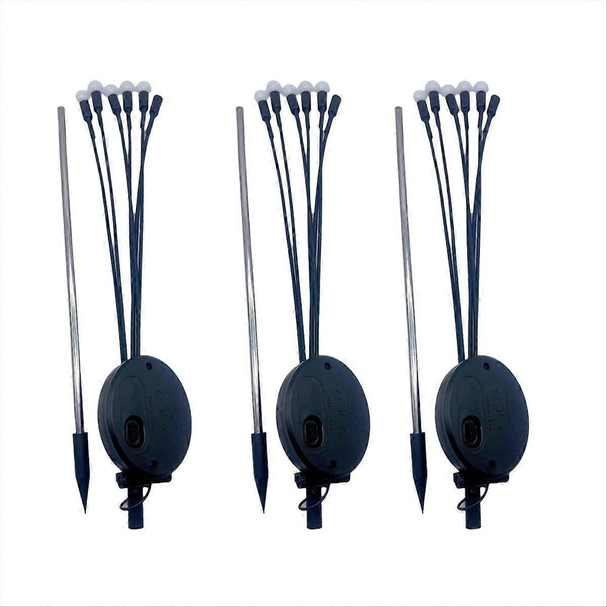 3個のソーラーホタルライト、屋外防水芝生ライト、暖かいライト