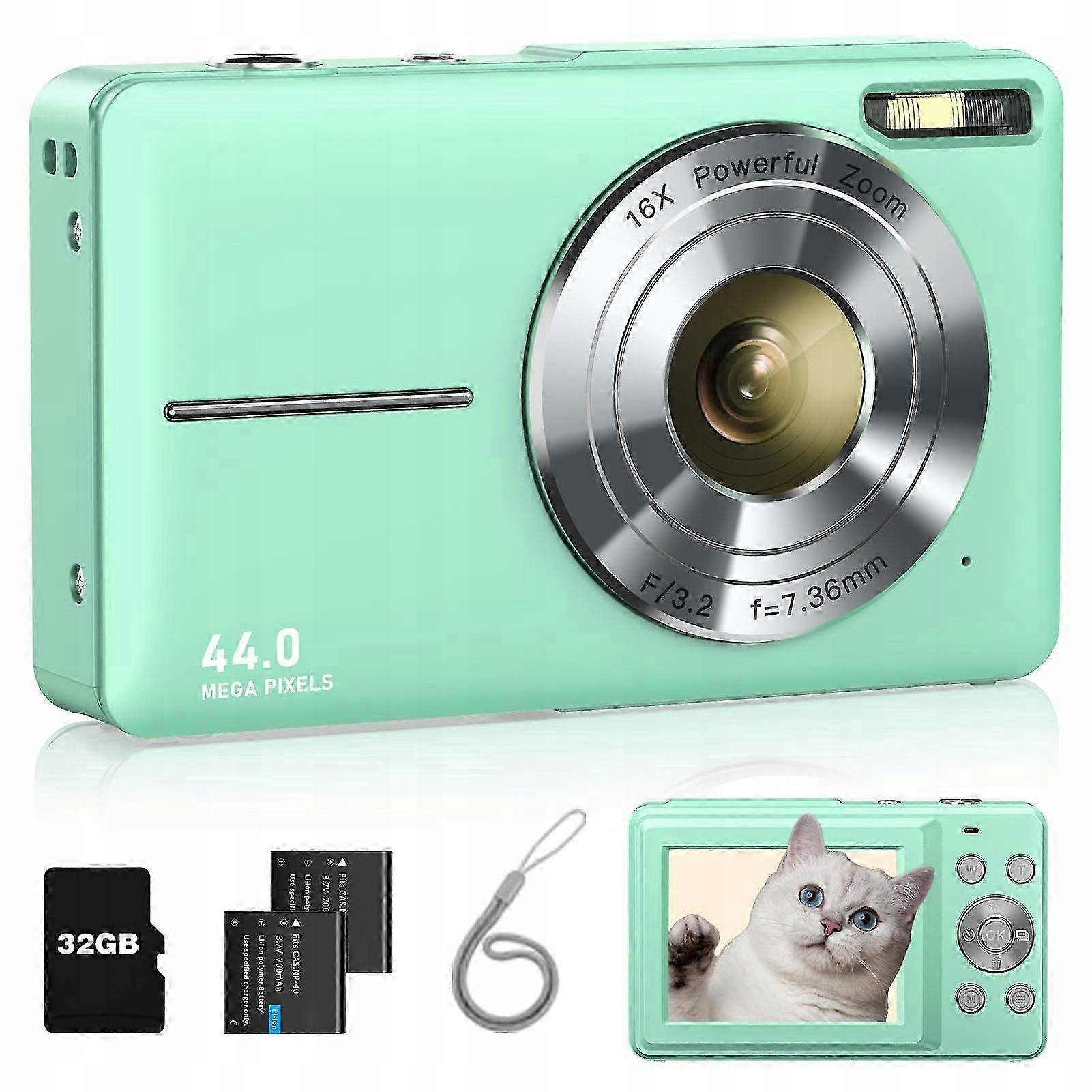 Digital Camera Hd 1080p 44mp 16x Zoom 32 Gb Card With Recording Function