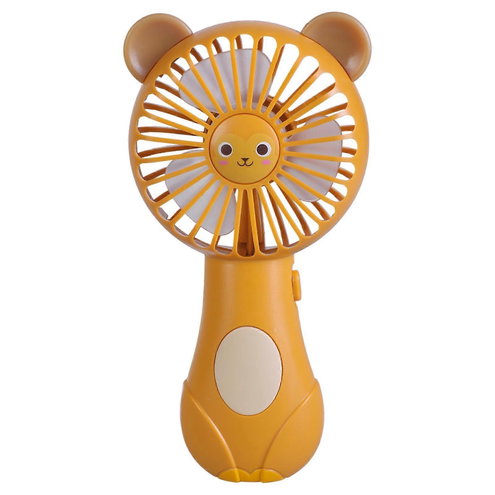 Portable Handheld Fan Cute Cartoon Pattern Battery Powered For Home And Travel Monkey Design