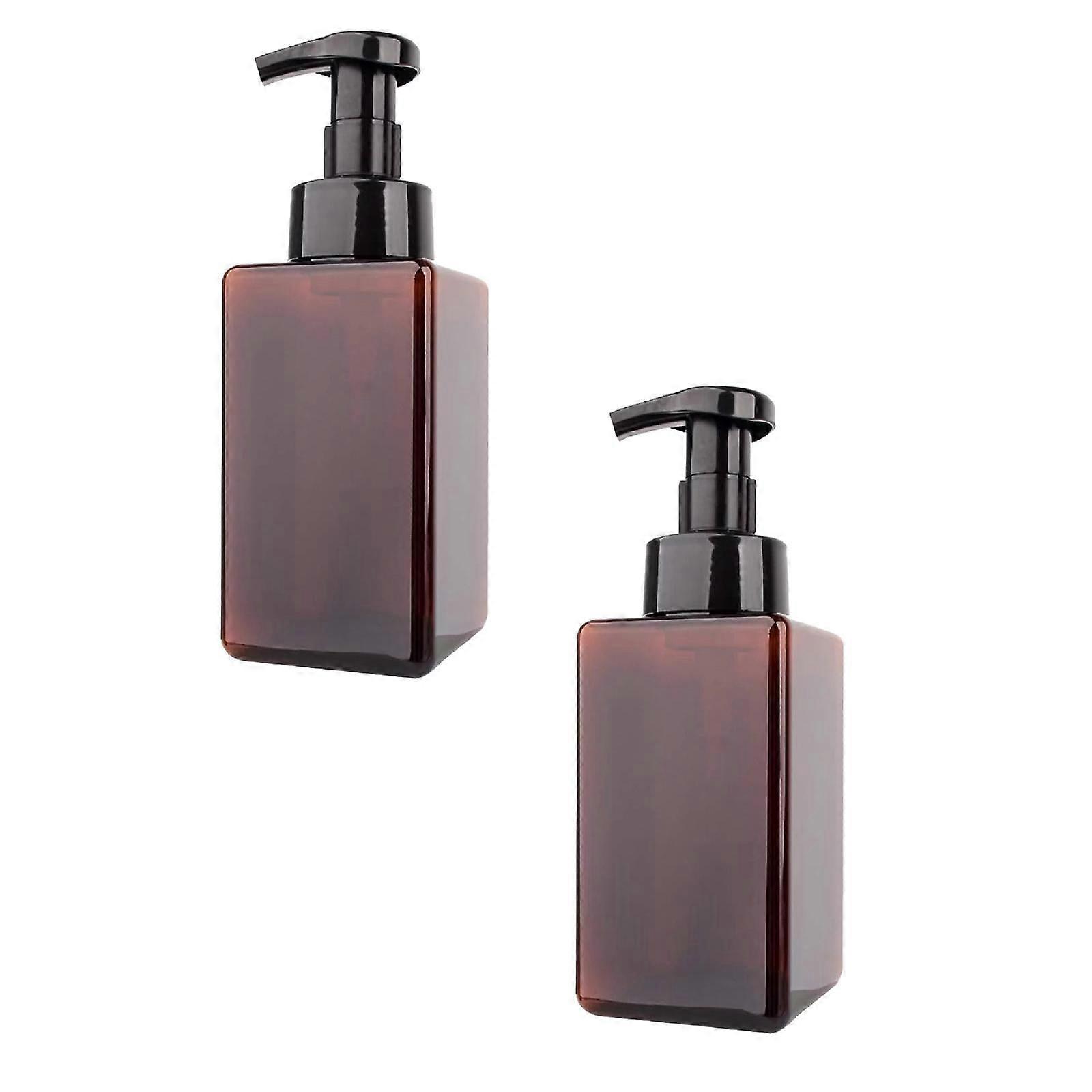 Foaming Soap Dispenser 15Oz Refillable Foam Liquid Hand Soap Empty Bottle Container Brown 450Ml *2PCS