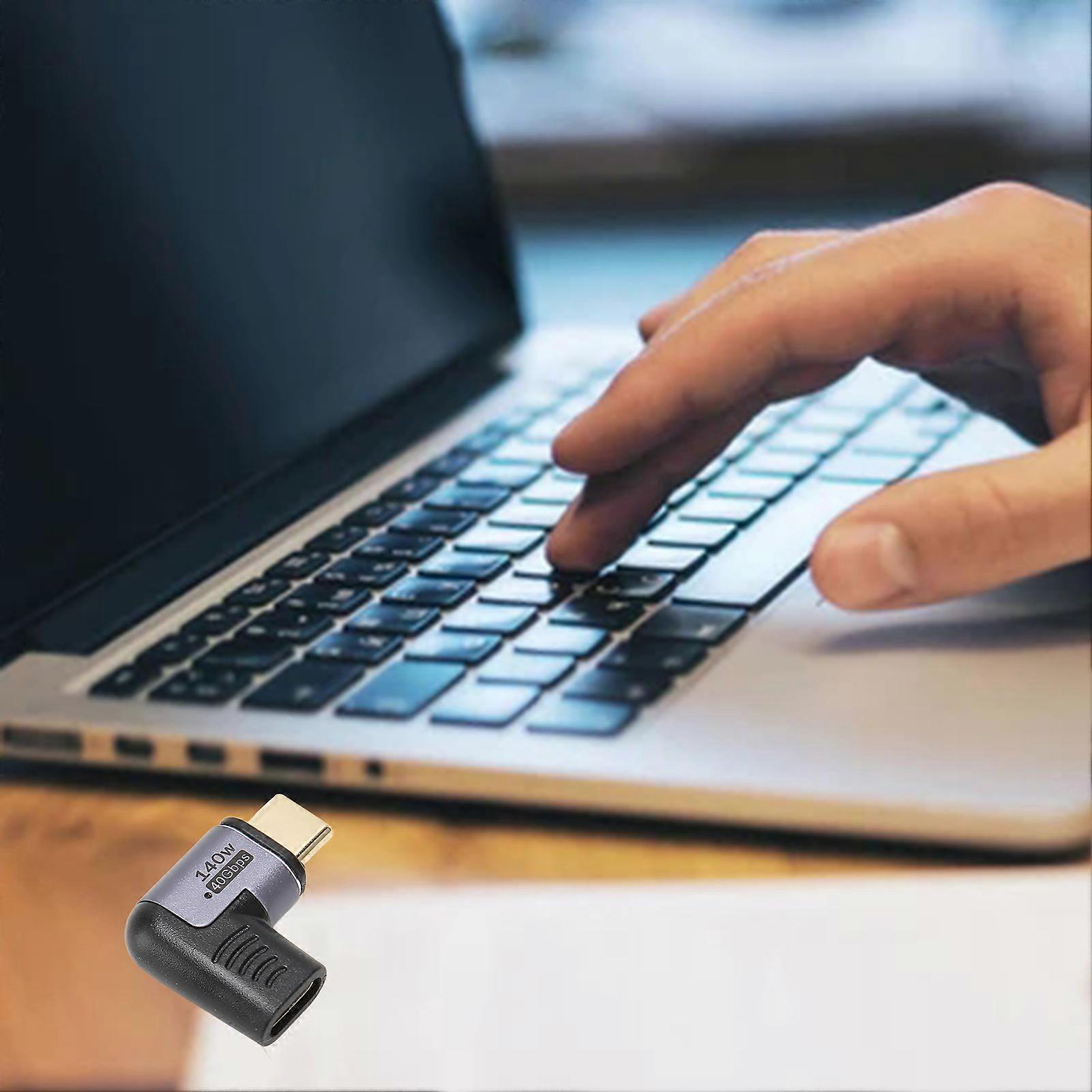 USB C Magnetic Adapter 140W 40Gbps Right Angle 8K 60Hz Supported 90 Degree Type C Adapter for Tablet Laptop Phone 