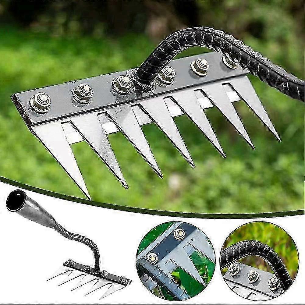 Garden weeding rake with 5/6/7/8 teeth for efficient soil aeration