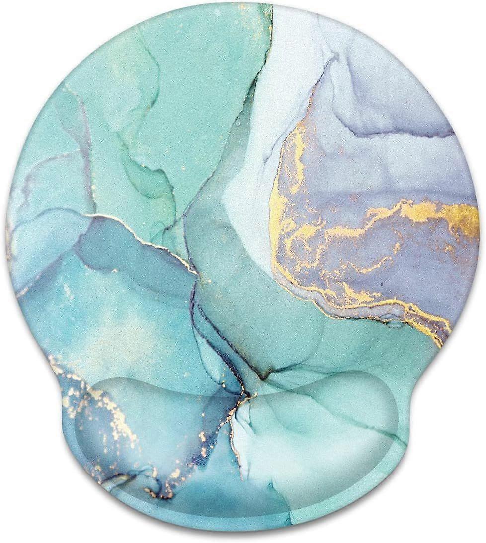 Ergonomic Mouse Pad with Wrist Support Marble, Modern Round Mouse Mat Non-Slip