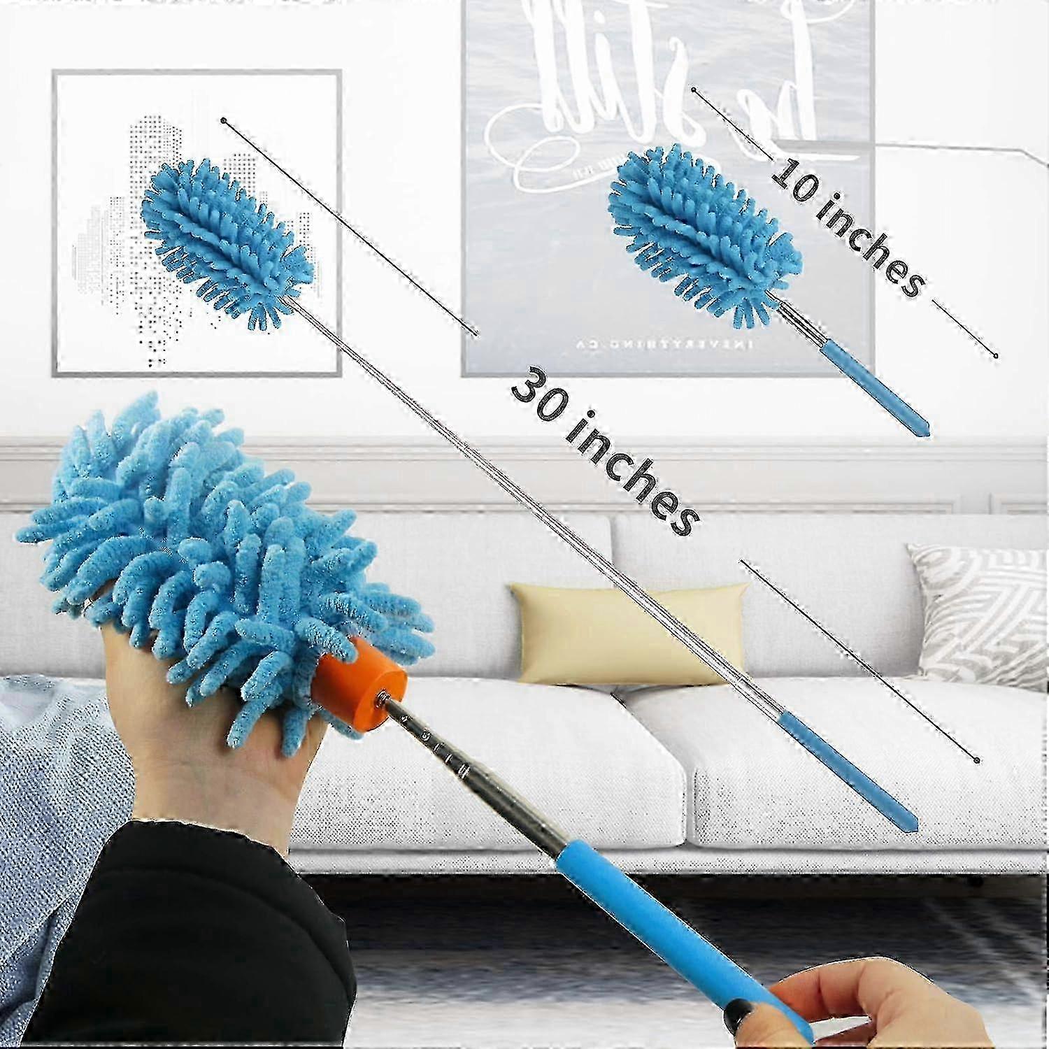 z Extendable Pole Duster with Washable Microfiber Head, Microfiber Technology for Enhanced Cleaning Performance