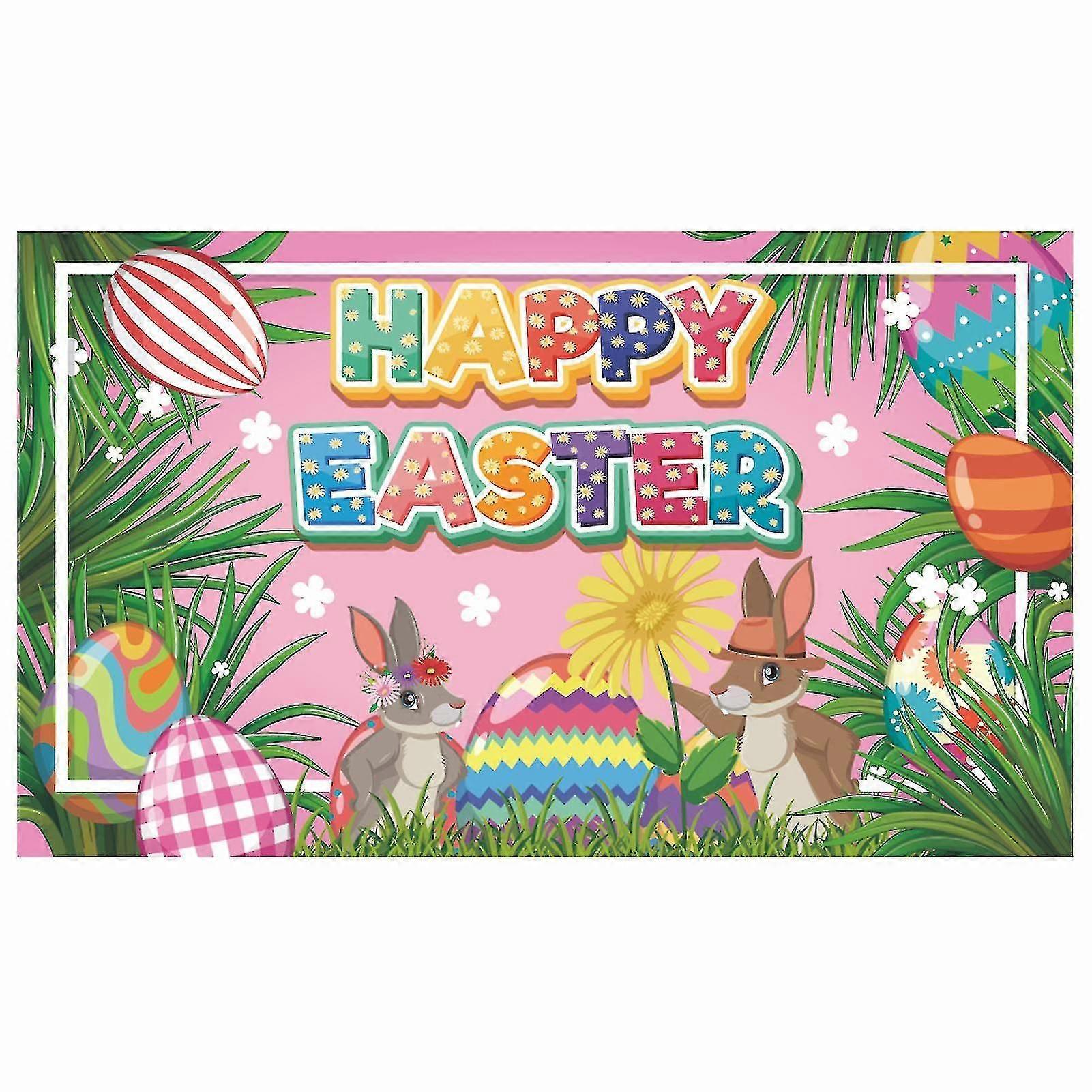 Happy Easter Party Backdrops Non Reflective And Light-proof Cloth For Easter Season Decorative