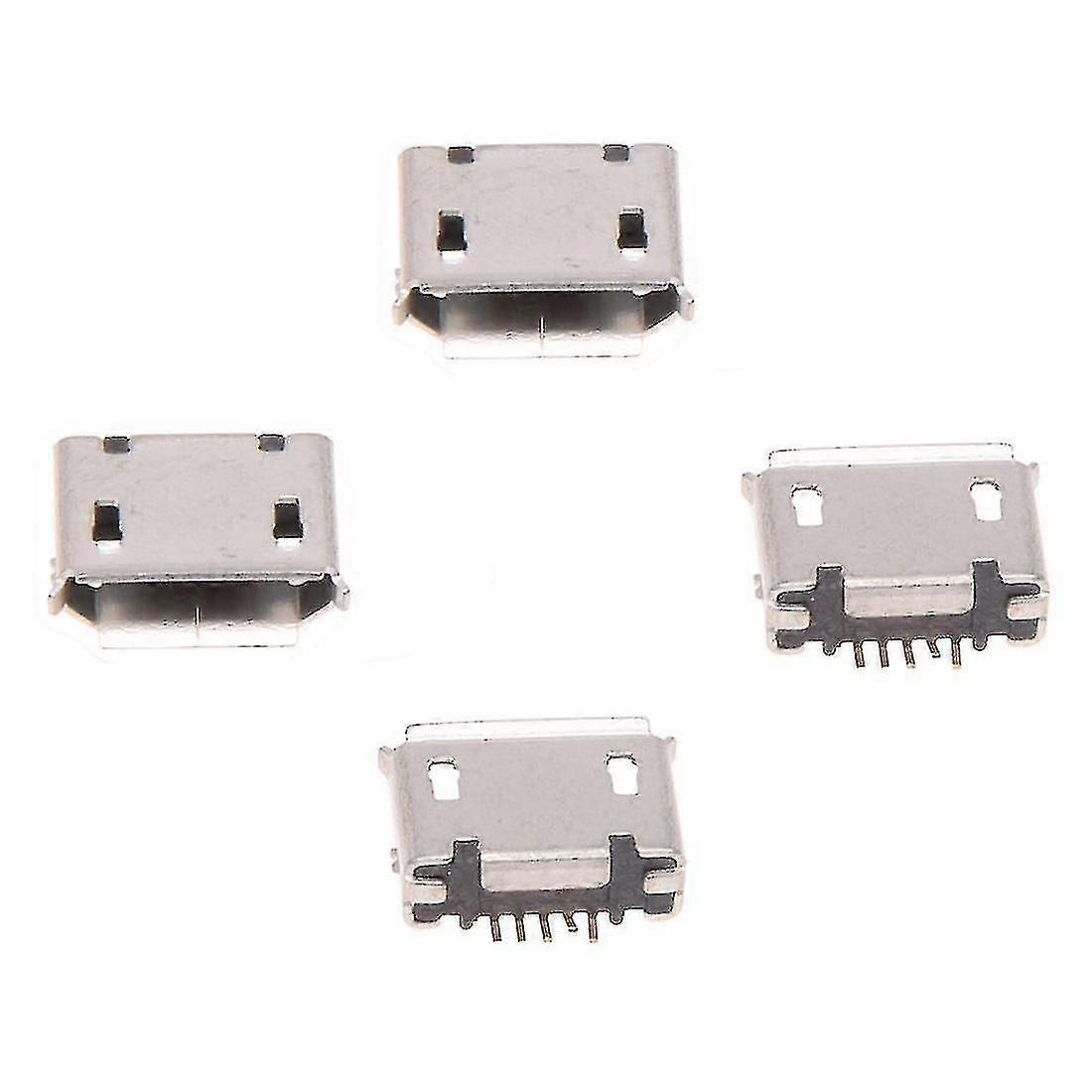 10 Pcs Micro Usb Type B Socket 180 Degree 5-pin Smd Smt Soldering