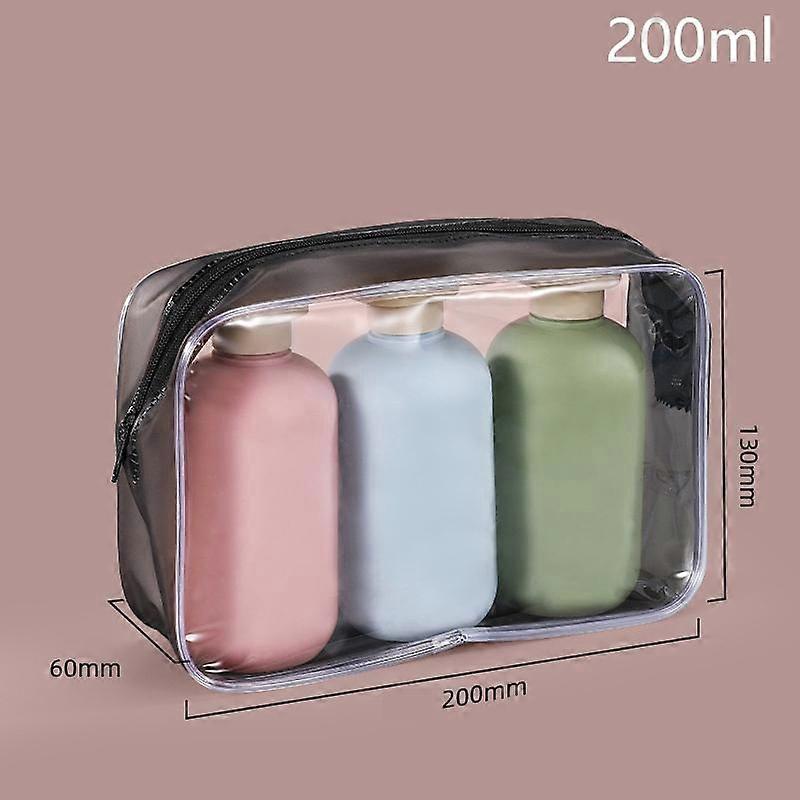 3Pcs Empty 100/200/300Ml Squeeze Bottles With Flip Cap Refillable Plastic Travel Refillable For Lotion Shampoo Conditioner