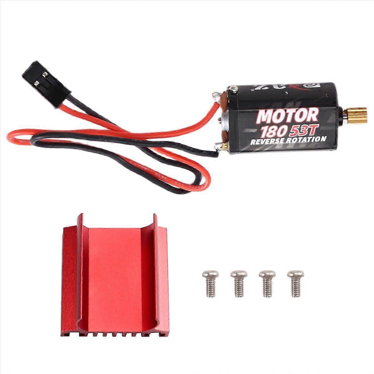 180 Brushed Motor with 11T Gear for Trx4m 1/18 RC Crawler with Red Heat Sink 53T