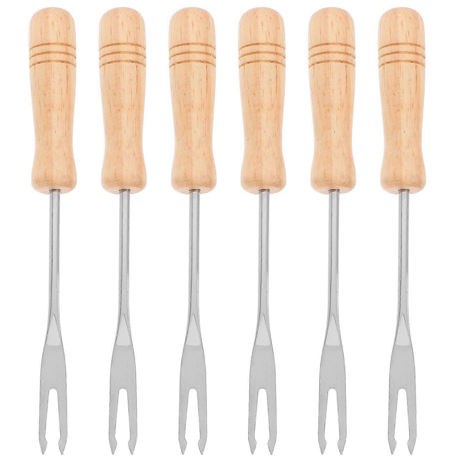 6pcs Chocolate Fork Foundue Blending Fork Fondue Forks Diy Fork Set Appetizer Cheese Fondue Set Fondue Forks Stainless Dipping Fork Fondue Set