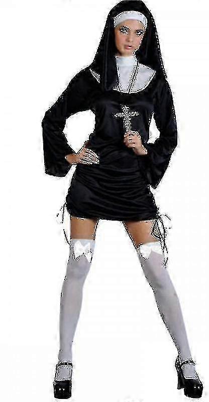 Vestido de monja | corto Santo Disfraz de Carnaval