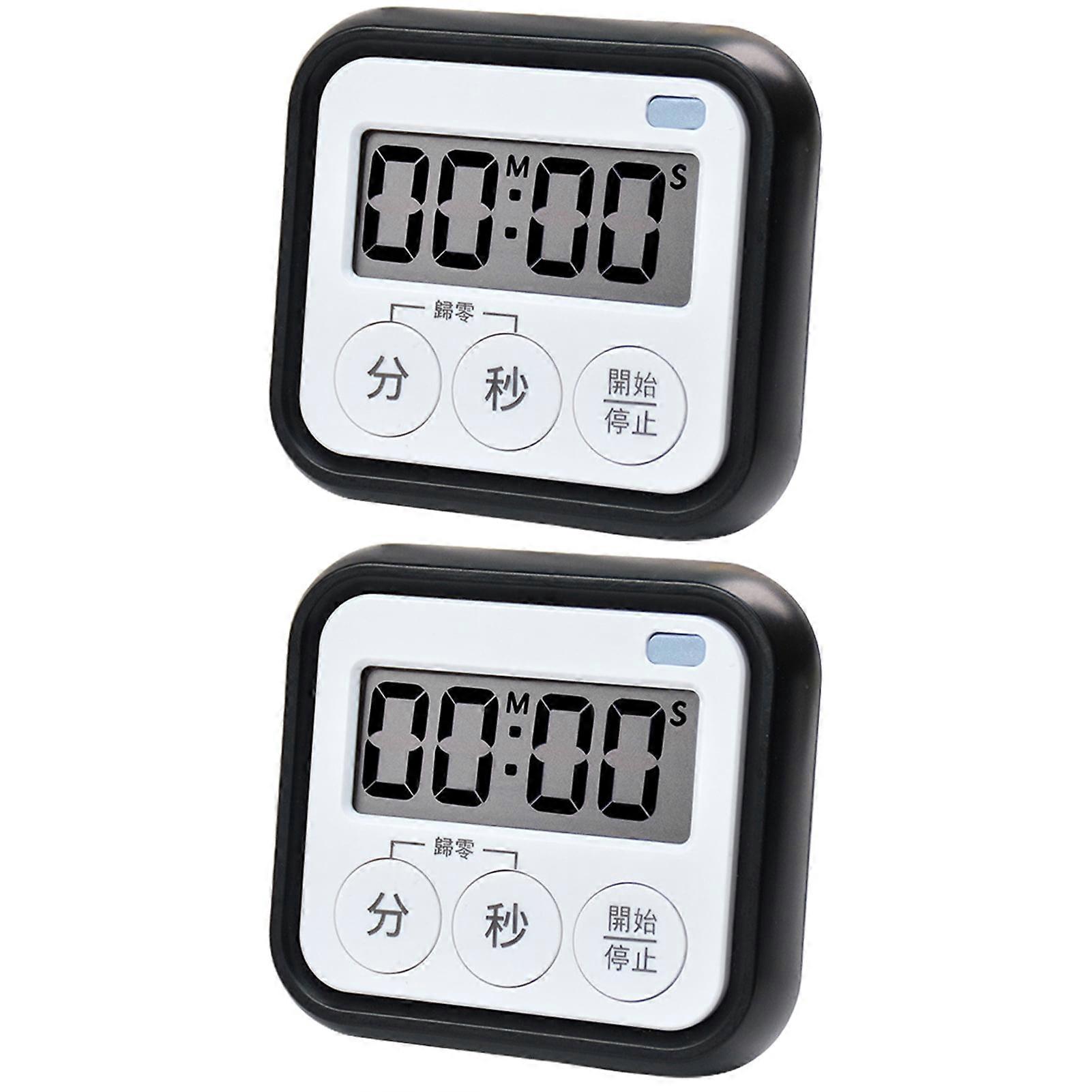 2Pcs Timer Magnetic Suction with Bracket - Large Screen, Multi-Mode Support, Muteable, Visual Timer - Study, Kitchen Supplies