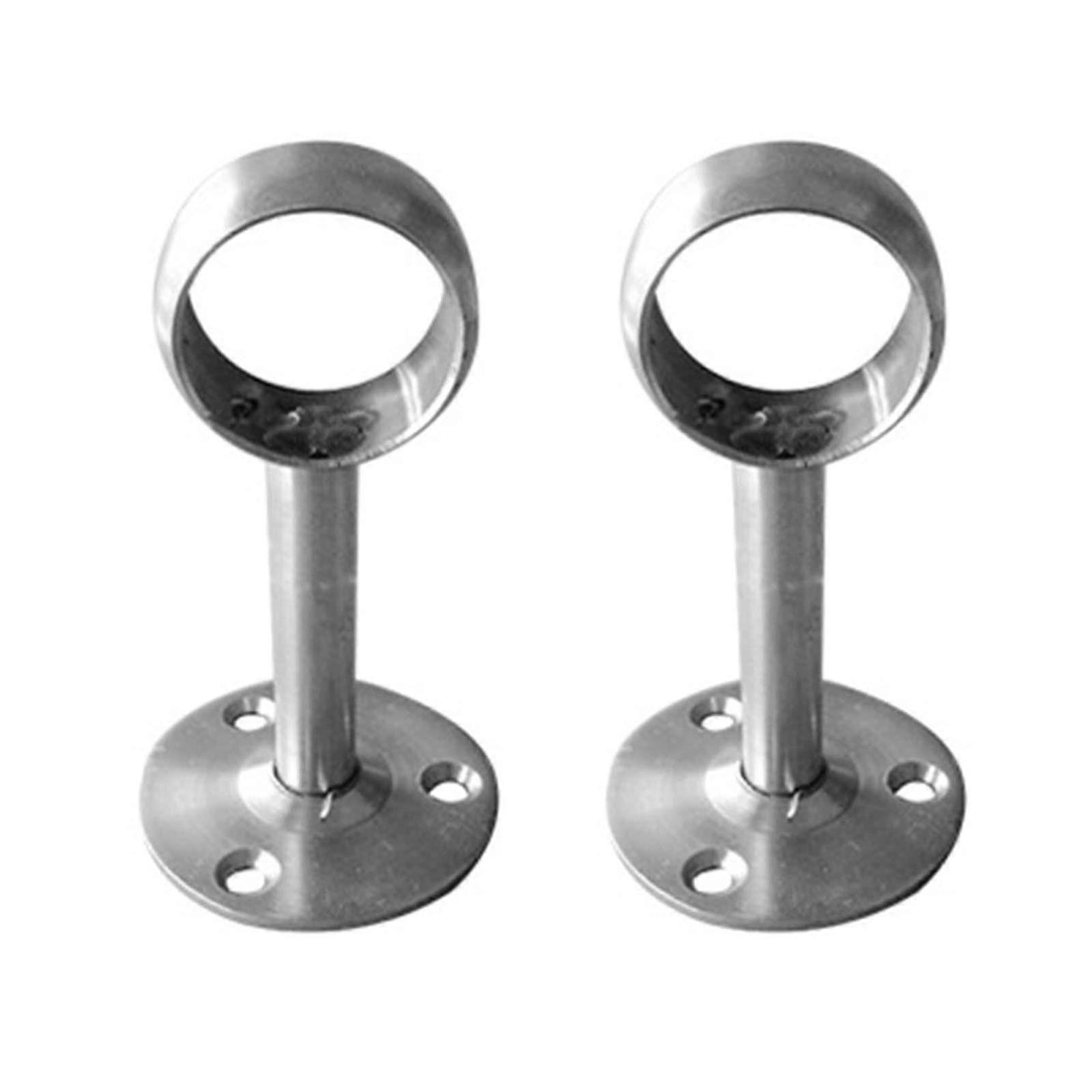 2 Pack Stainless Steel Ceiling Mount Curtain Rod Brackets Flange Socket for Shower and Window Rails