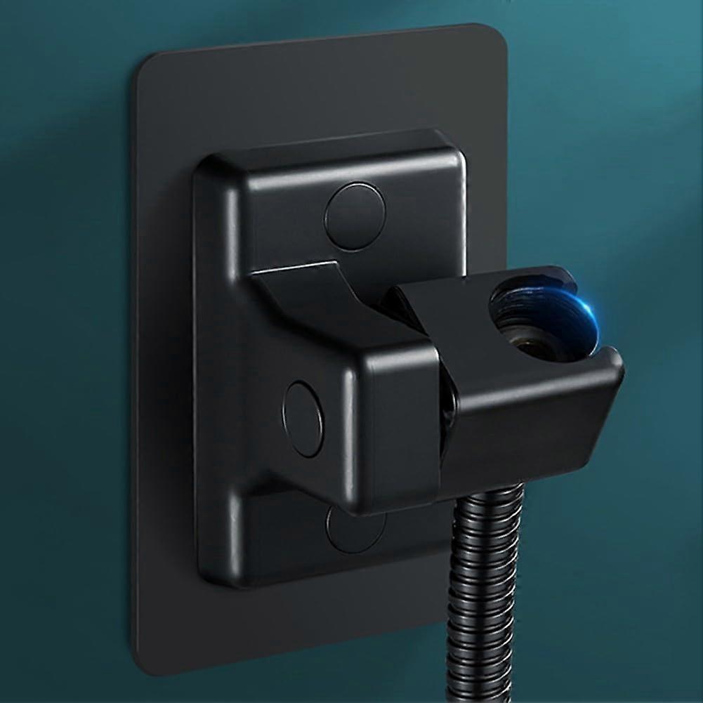 Adjustable No Drill Shower Head Holder with 360° Rotation and Strong Adhesive for Bathroom (Black)