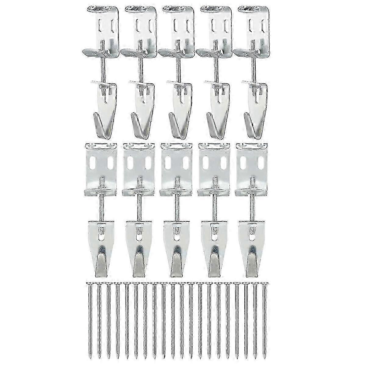 10 قطع خطافات J قابلة للتعديل للمرايا والصور ، طقم تعليق حائط مقاوم للصدأ مع شماعات آمنة