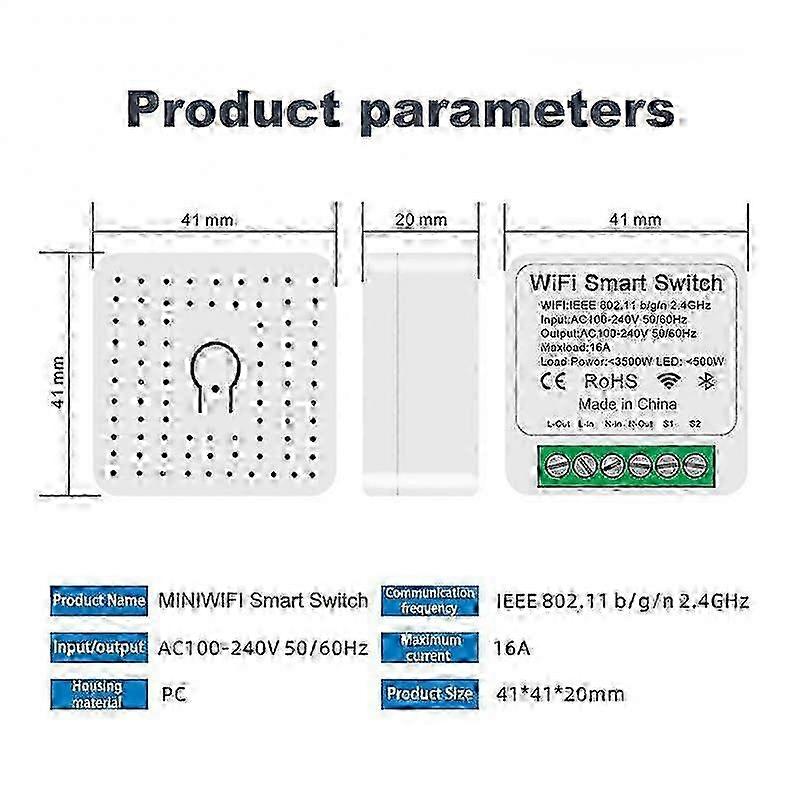16A 10A DIY Smart WiFi Switch Tuya Smart Life APP Wireless Remote Control