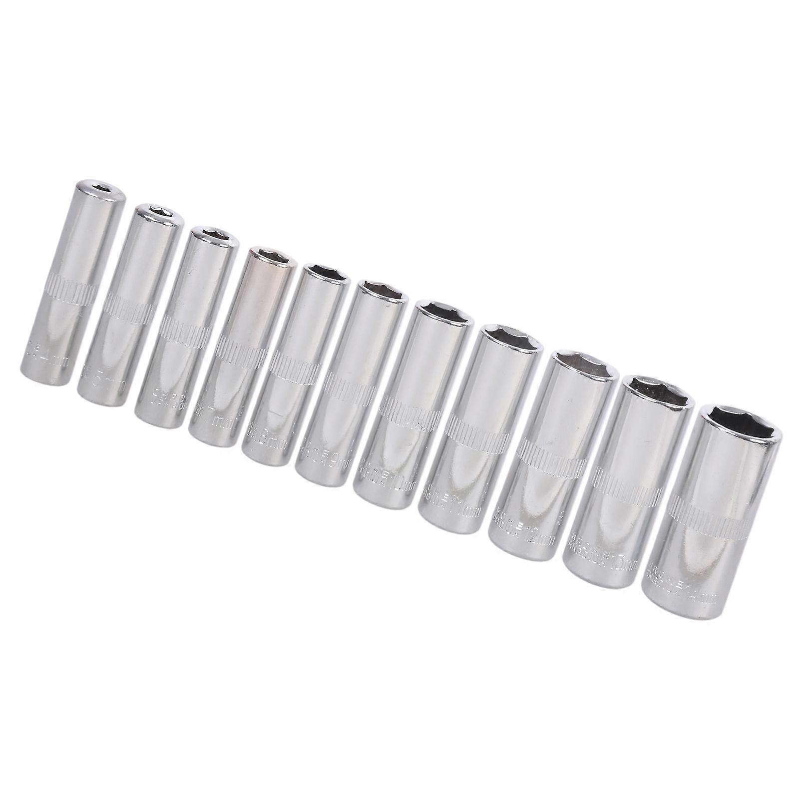 11Pcs Hex Key Socket Wrench Hexagonal Sleeve Adapter Wrench Ratchet Spanner Tool Part for Automotive Household Multicolor
