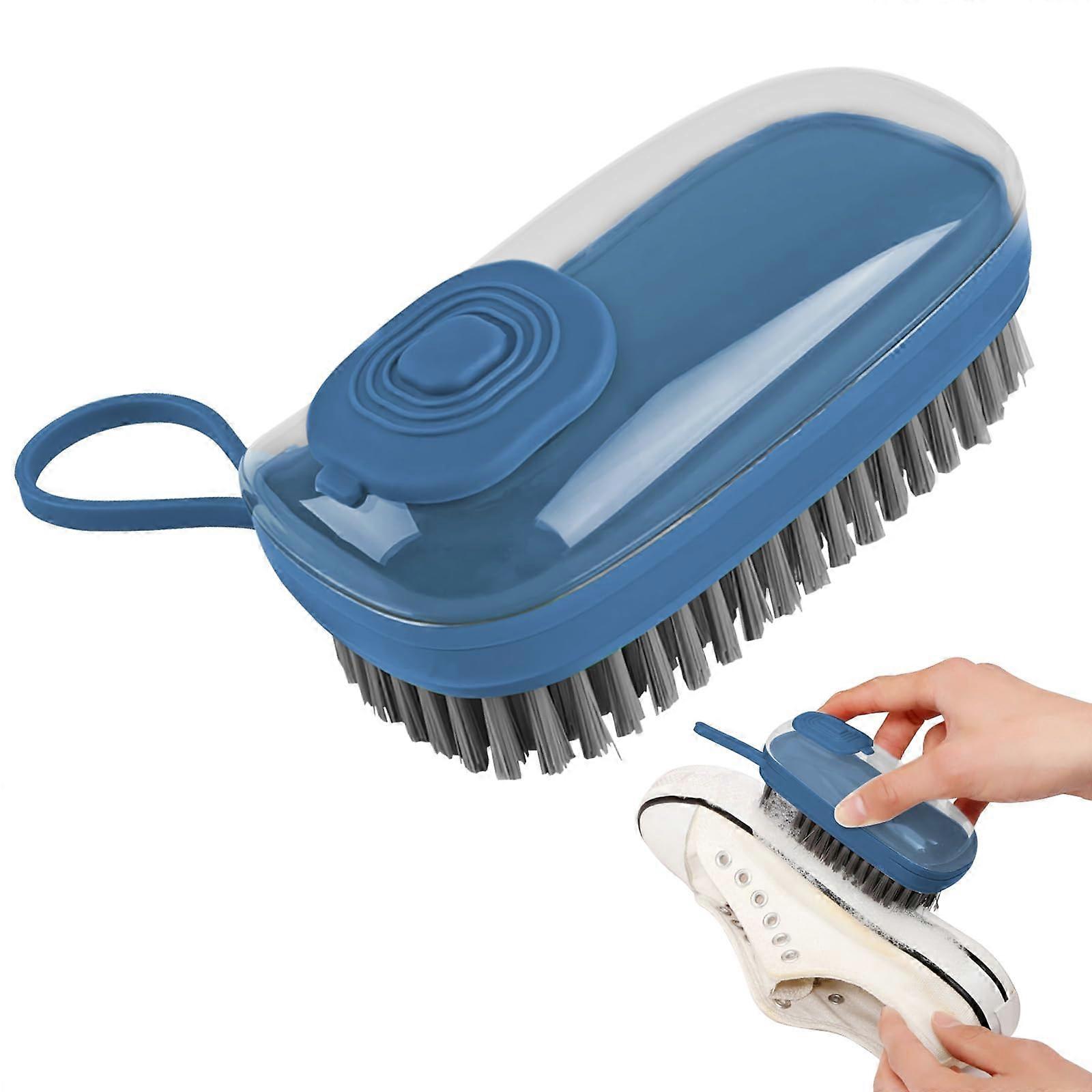 Shoe Cleaning Brush with Stiff Bristles for Scrubbing Floors, Shoes and Household Surfaces (Blue)