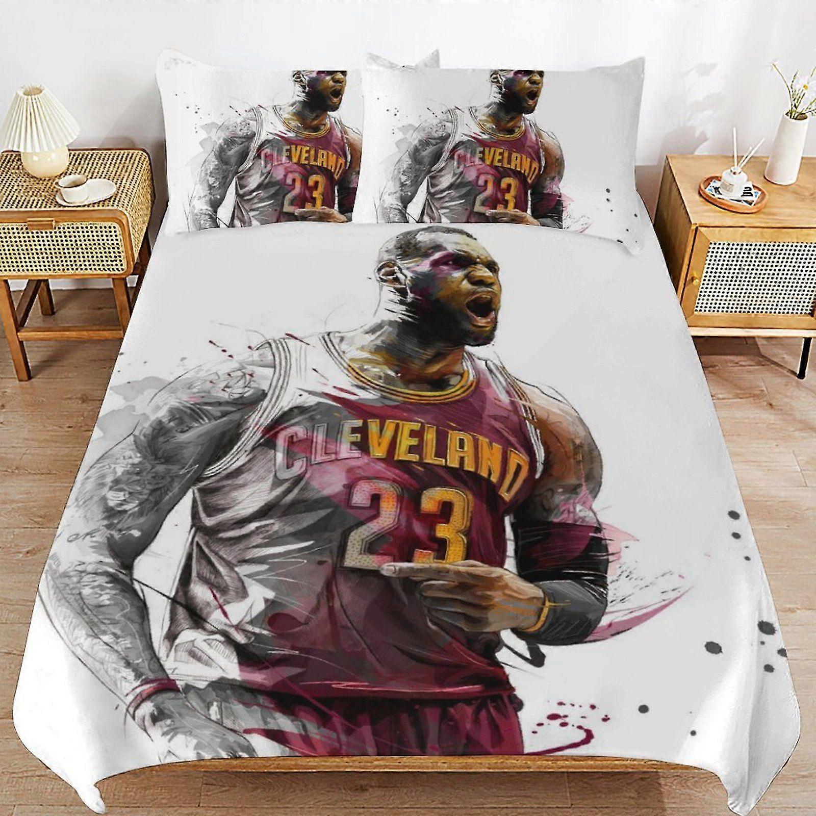 q517 LeBron James Daily Sleeping Comfort Smooth Surface Zipper Secure Fit Duvet Cover Sets for Home Use b517
