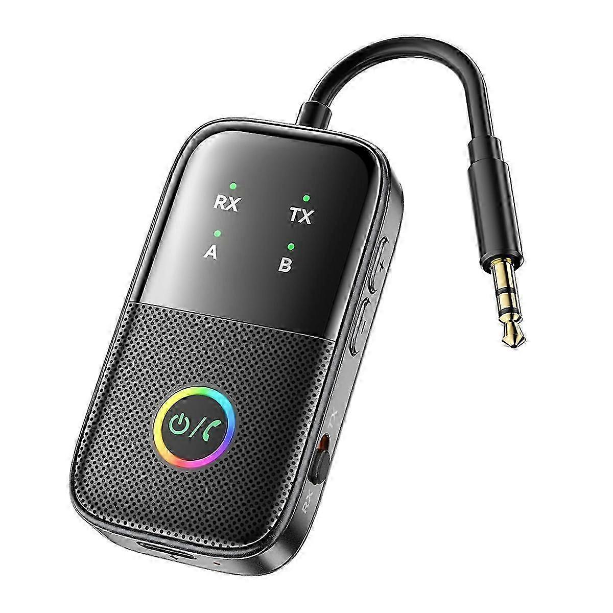 Bluetooth Transmitter Receiver, 2-in-1 Airplane V5.2 Bluetooth Adapter for Airplanes, , Gyms, for Car/Home Stereo