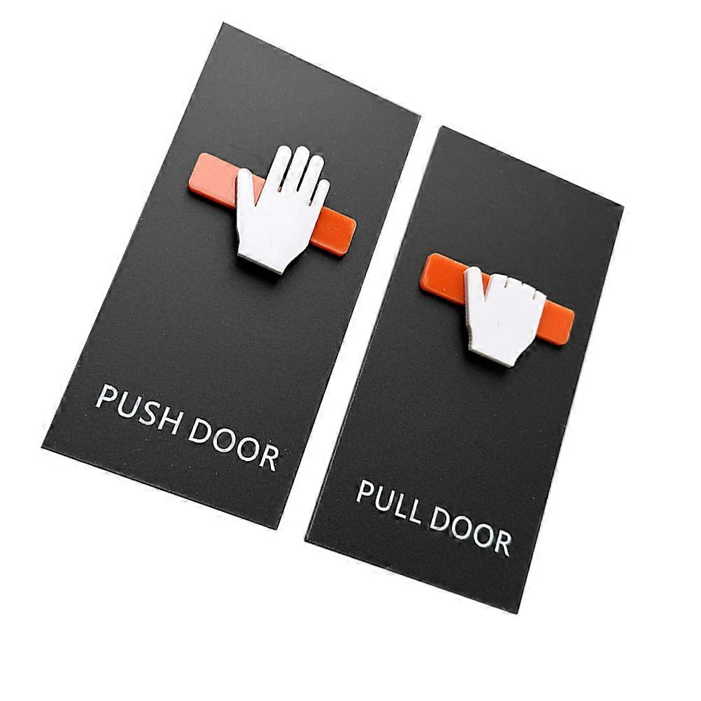 Push Pull Door Sign Acrylic Signage for 4Pcs Self Adhesive