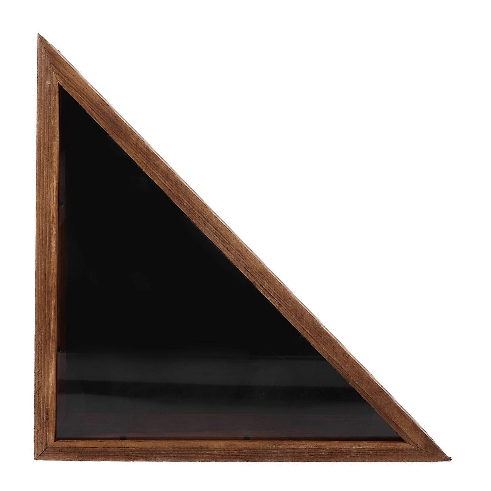 Flag Display Case Wood Container for Storage with Triangular Design