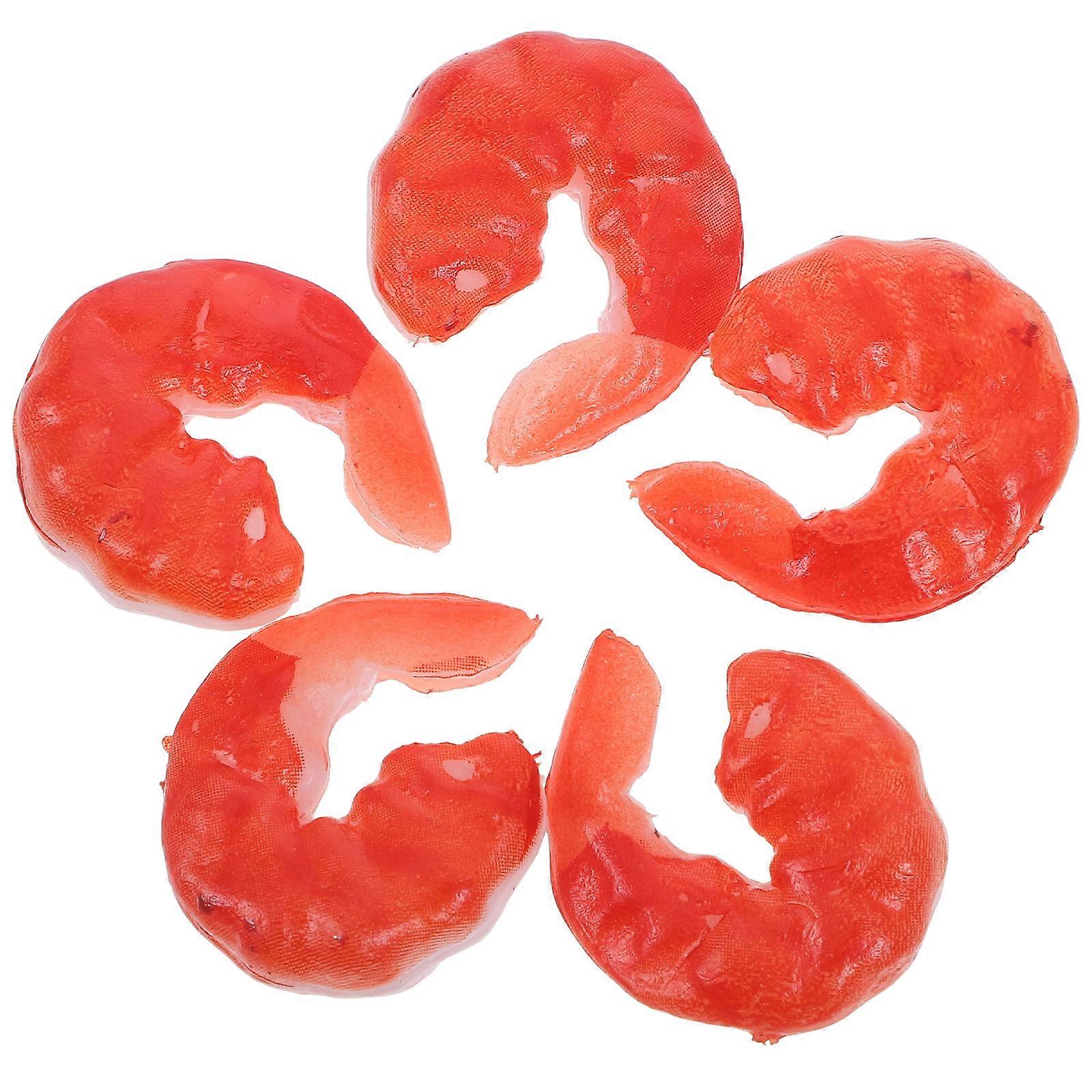 Lifelike Shrimp Models for Decoration 5Pcs Realistic Plastic Shrimp