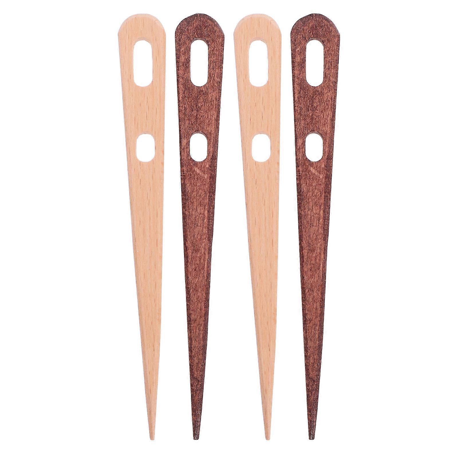 Crafting Tools Wooden Needles For Weaving Projects Designed For Crafters In Assorted Color With Effortless Threading Feature And 4Pcs
