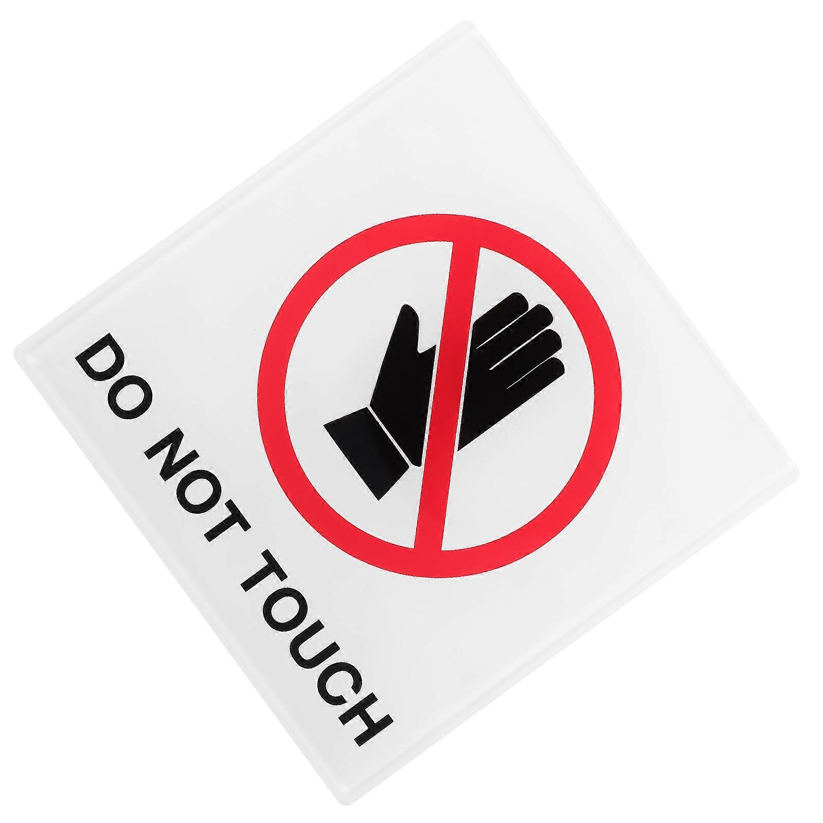 Acrylic Do Not Touch Sign Safety Label for Office Use 2Pcs