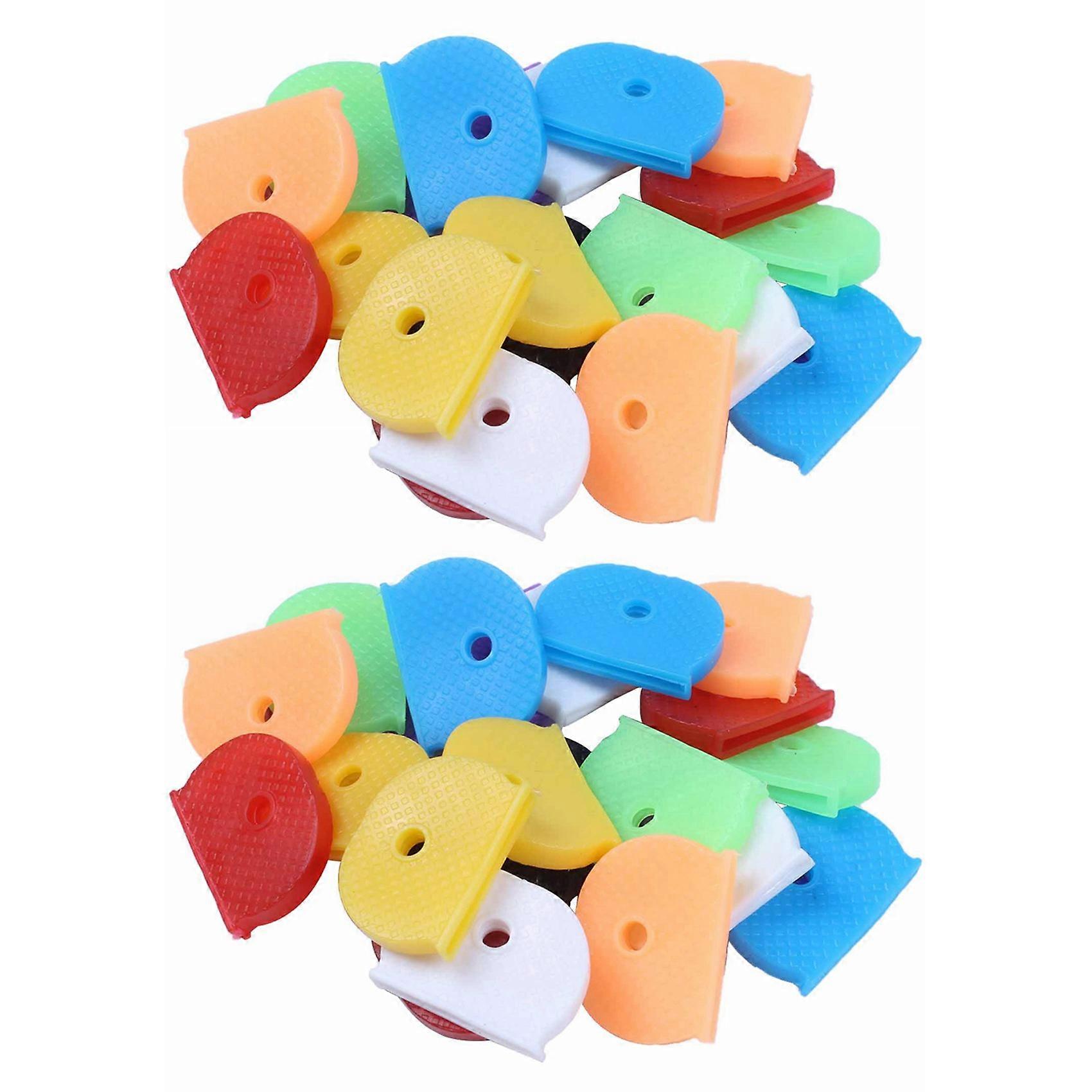 48 Key Caps with Flexible Key Cover for Easy Identification of Door Keys, Multicolor