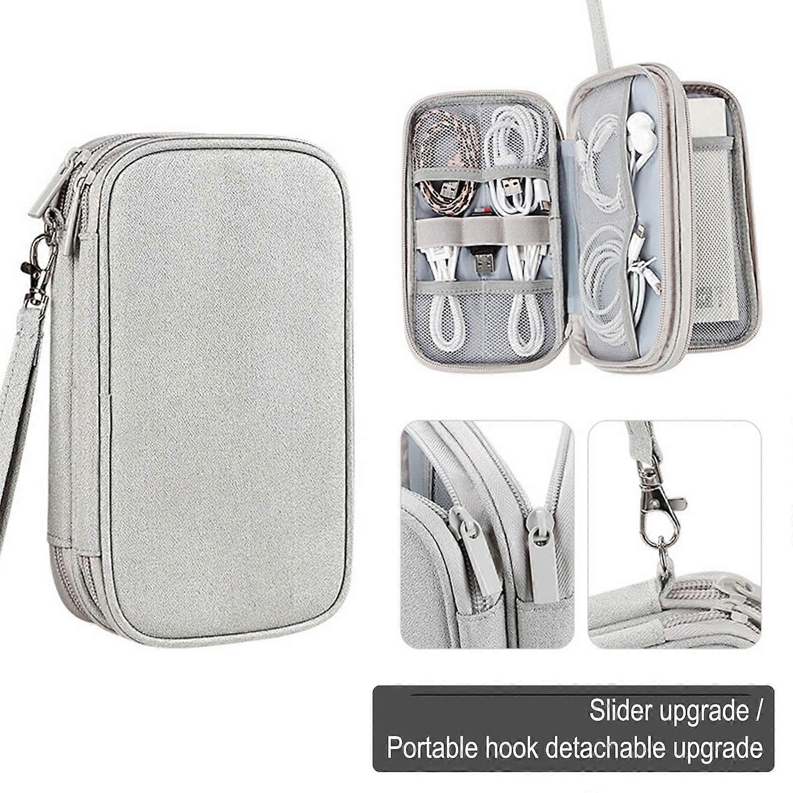 Clearance! lulshou Power Hard Disk Protective Sleeve compatible with U Disk, Headset, Data Cable - Multi-layer Storage Bag