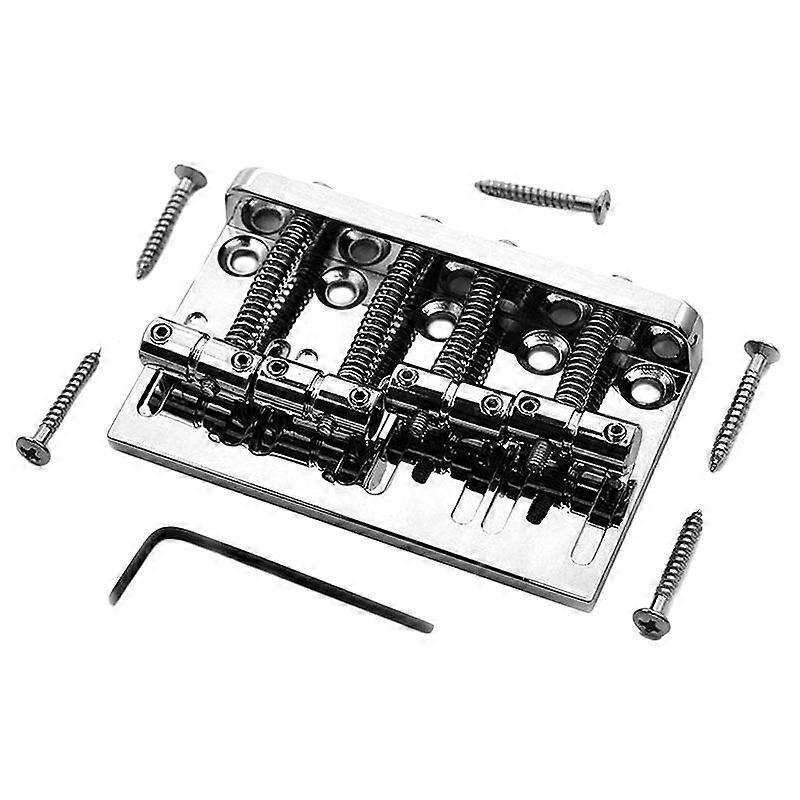 4 String Hardtail Bridge for Precision Jazz Bass JB Style Bass, Chrome