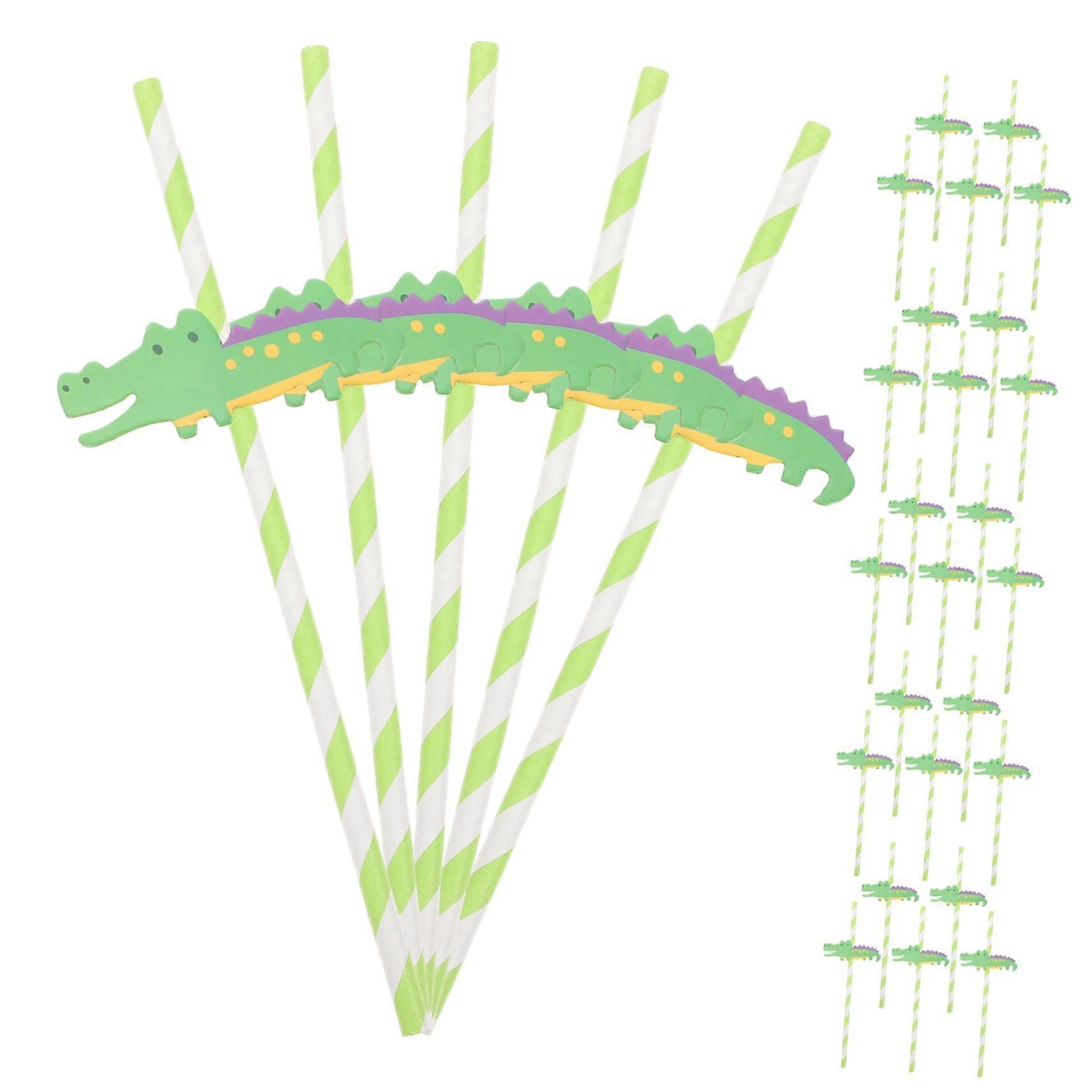 300pcs Biodegradable Paper Drinking Straws Colorful Cartoon Design for Parties Juice Milk Tea