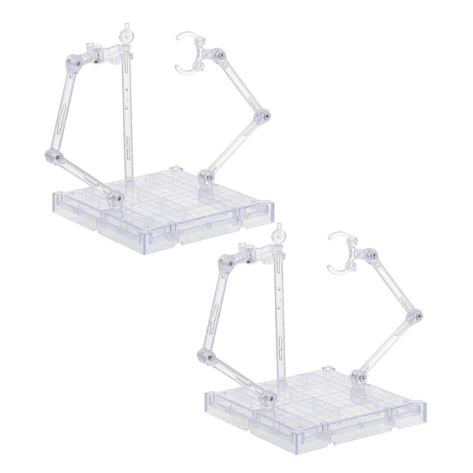 Figure Stand Plastic Toy Holder for Display 2Pcs Action Doll Models