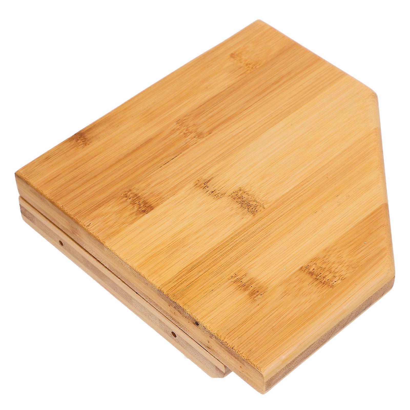 Wall Mounted Triangle Corner Shelf Bamboo Yellow for Displaying