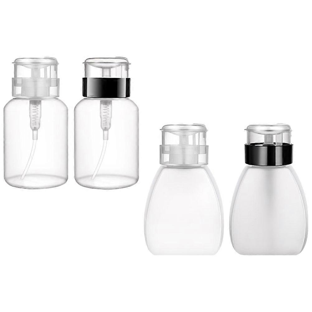 Manicure Pressing Nail Polish Remover Bottles Transparent 4Pcs Set