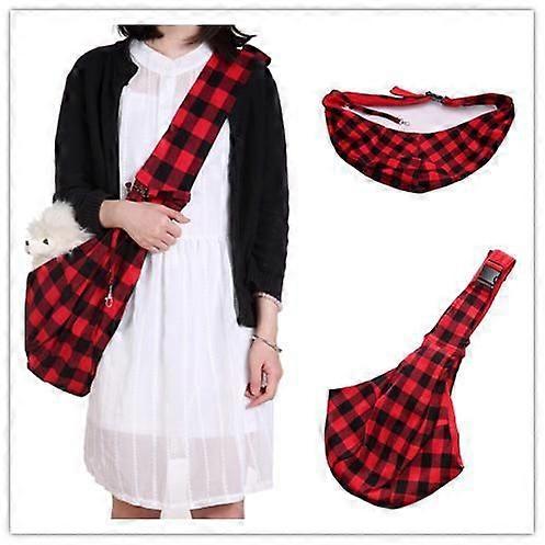 Red-(Bottom 60cm)Dog Carrier, Reversible Sling Shoulder Dog Carrier, Adjustable Dog Sling, Puppy Carrier Bag with Collar Hook for Dog/Cat/Rabbit Up to