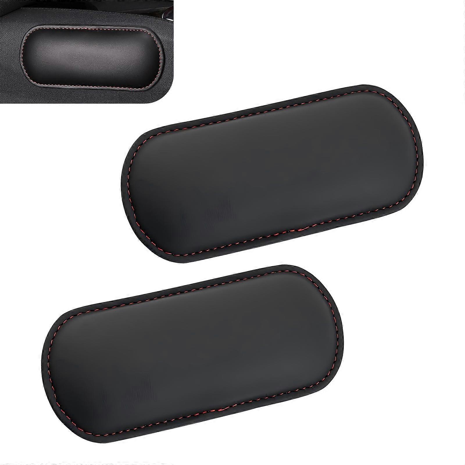 Car Armrest Pad Memory Foam Cushion, Elbow Booster Leg Support, Universal Fit Microfiber Leather, 2 PCS Black