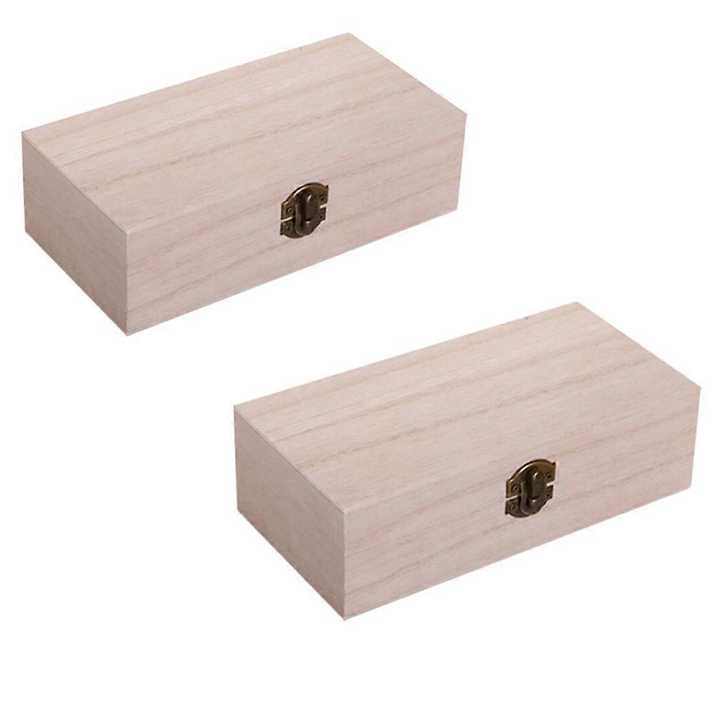 Storage Box Wooden Gift Box for Storage Use 2Pcs in Khaki Color