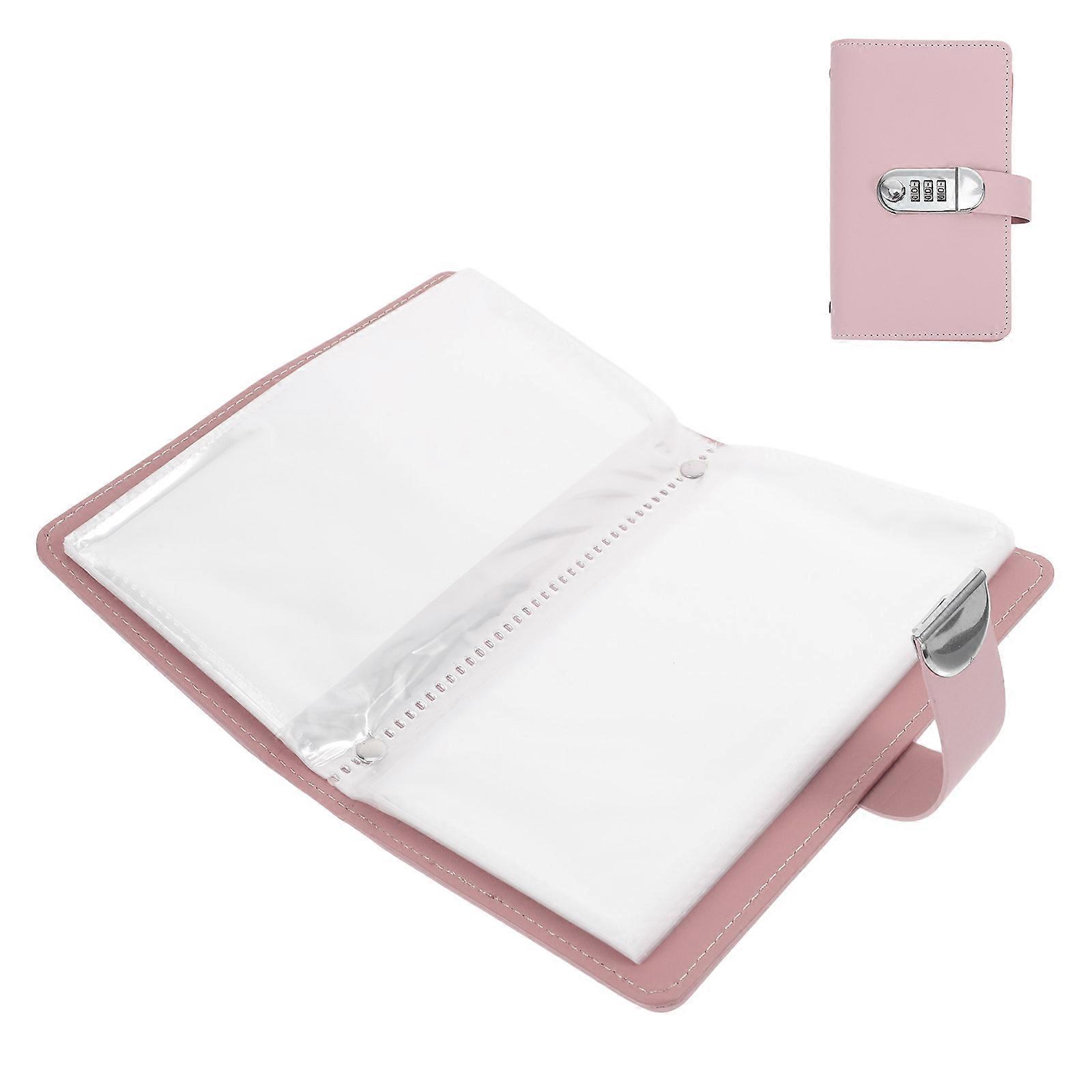 Pink Password Lock Storage Bag for Office Large Capacity PU Material Secure Reliable 1 Piece