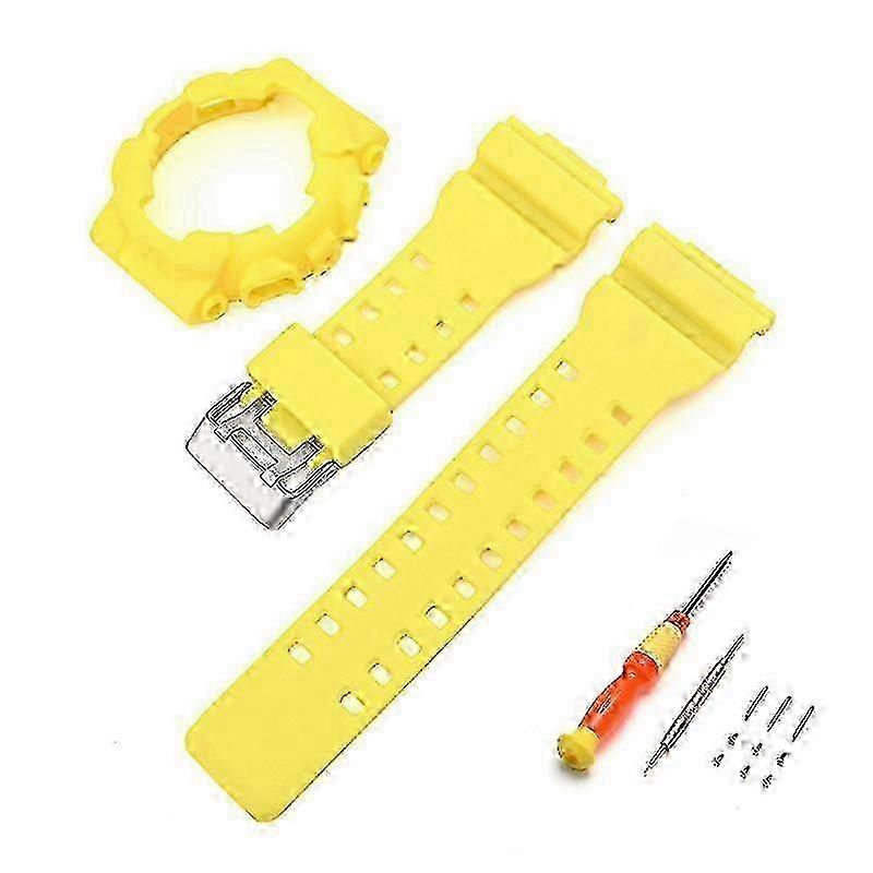 Compatible watch strap set for Casio GA-110, adjustable nylon replacement band