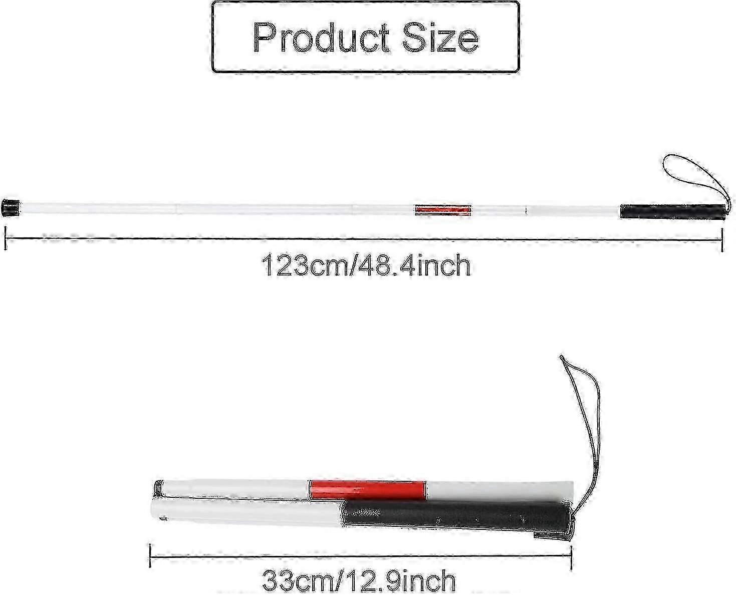 Blind Cane, White Cane, Walking Cane For The Blind, Foldable Blind Cane