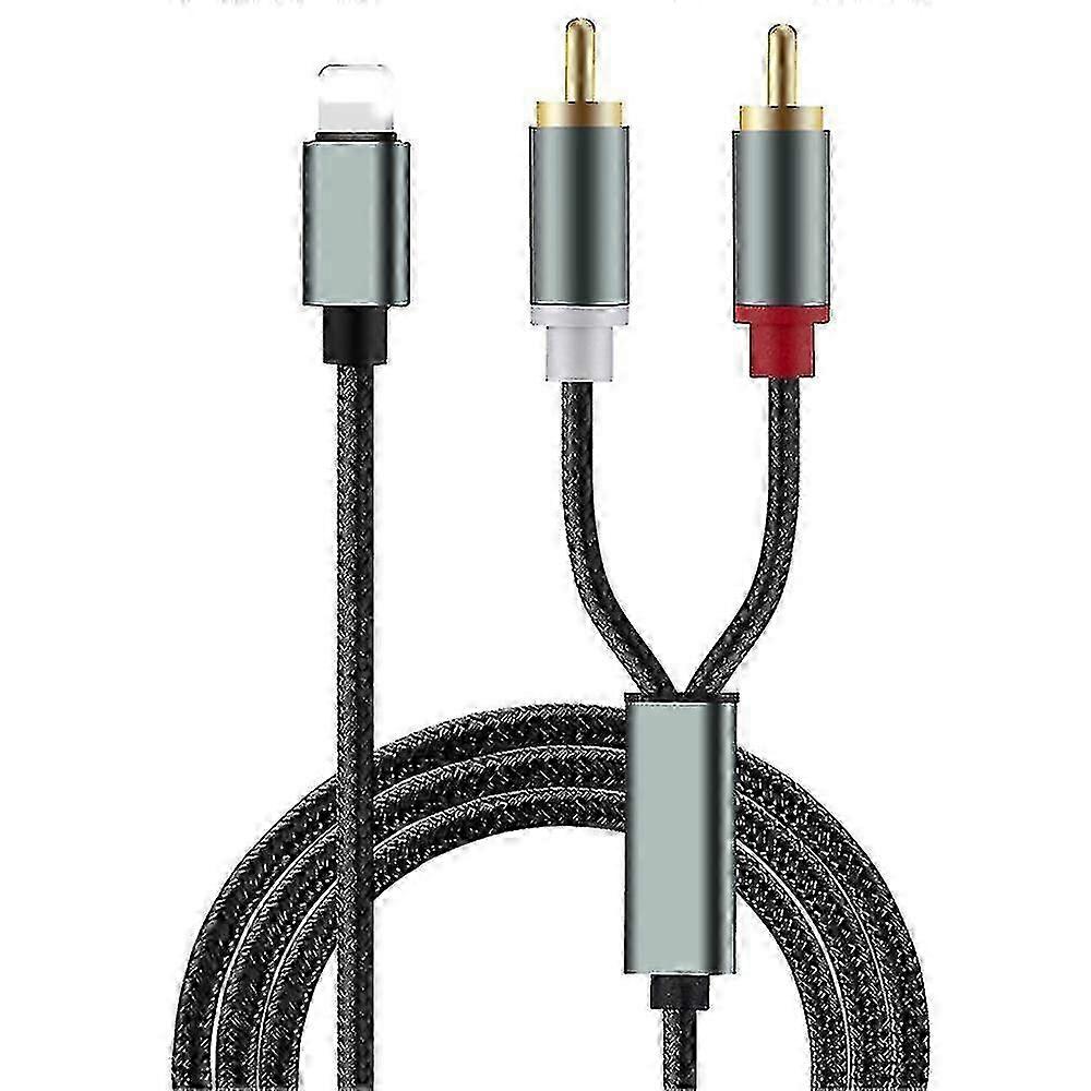 Lightning to RCA Audio Converter compatible with Select iPhone, Aux Adapter compatible with Stereo