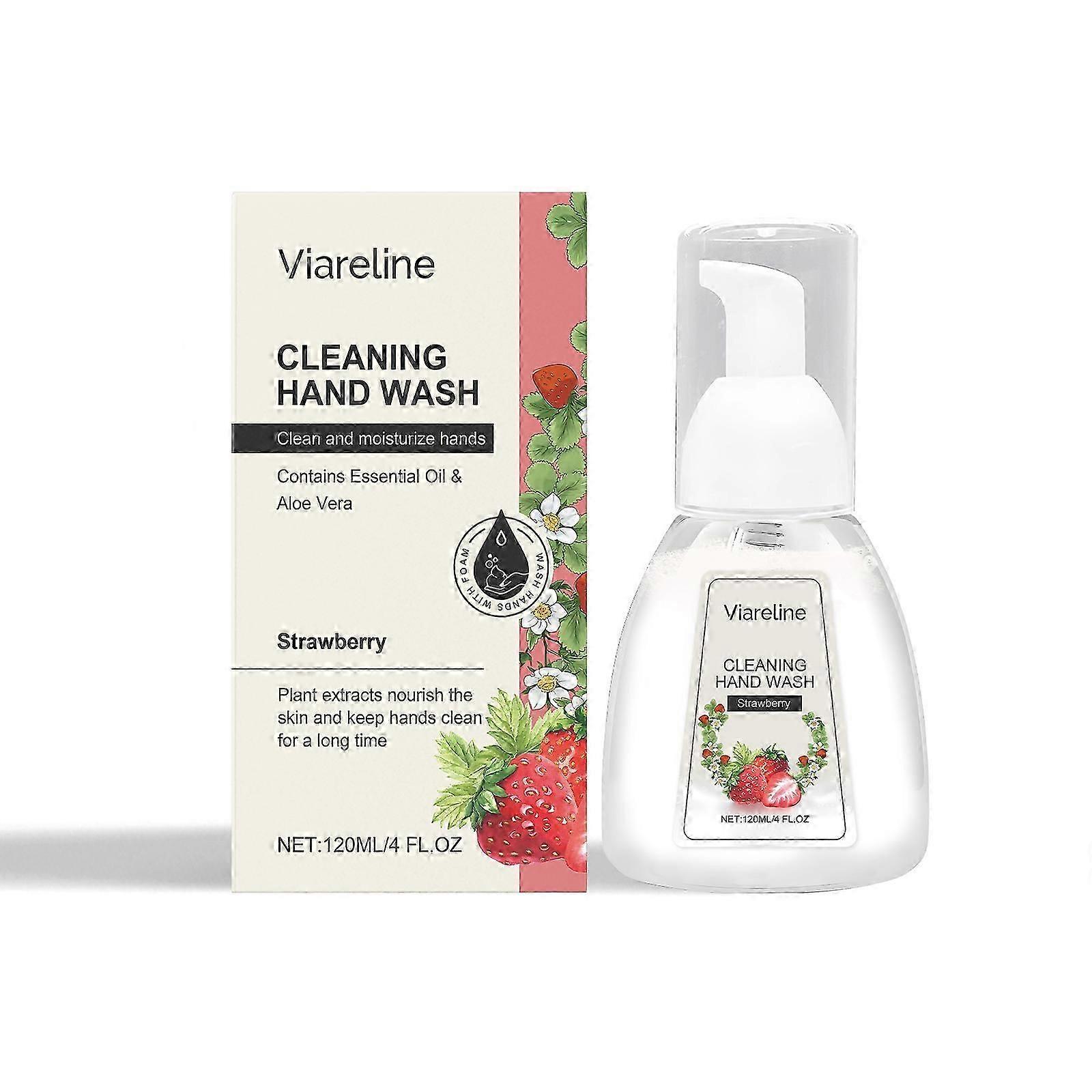 Strawberry Foaming Hand Sanitizer - Gentle, Moisturizing, Antioxidant-Rich Formula with Strawberry & Tea Extracts, 120ml | Refreshing Scent, Easy to U