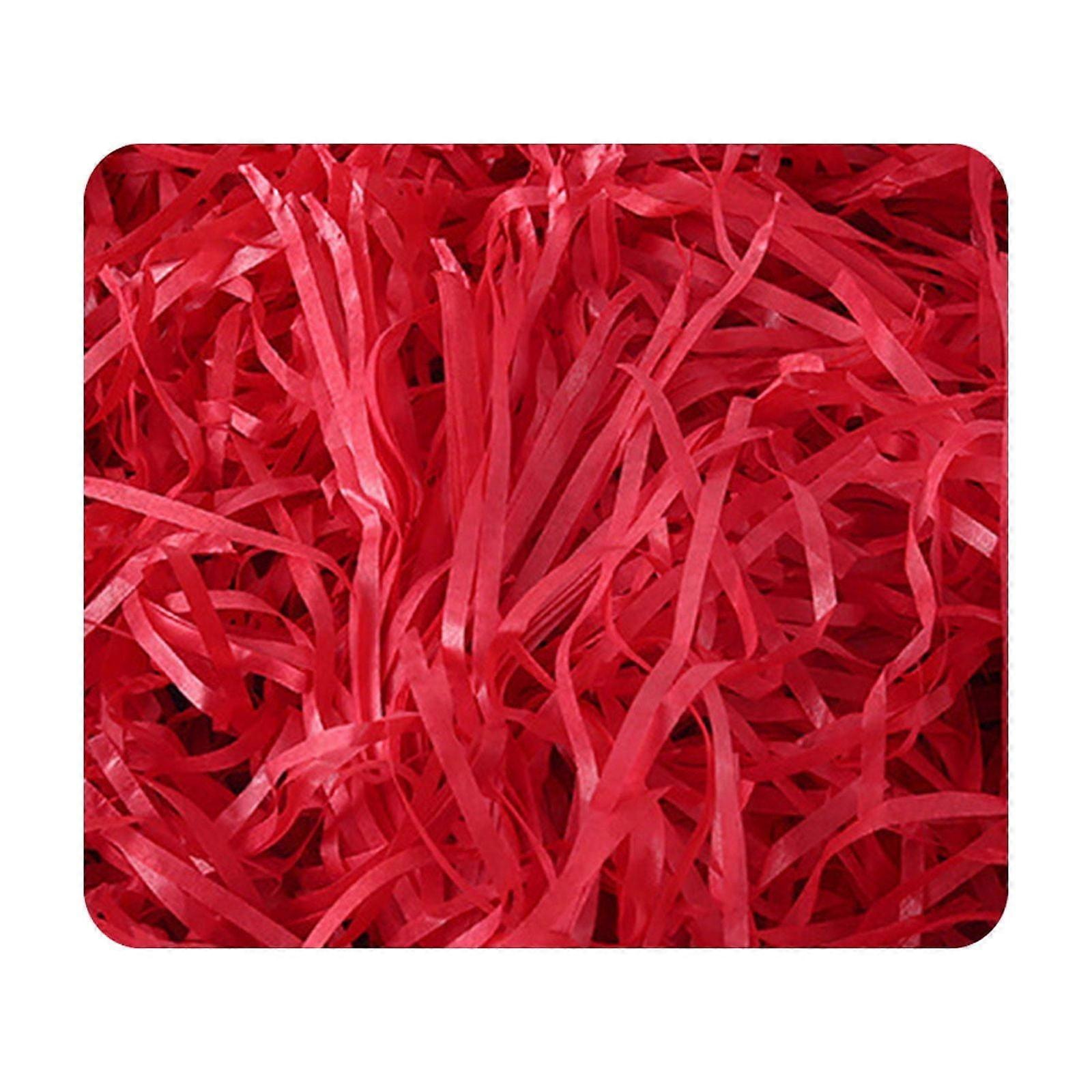 Yhmxh 100G Red Crinkle Cut Paper Shred Filler, compatible with raffia tissue paper grass stuffers for gift boxes, DIY crafts, wrapping, party &