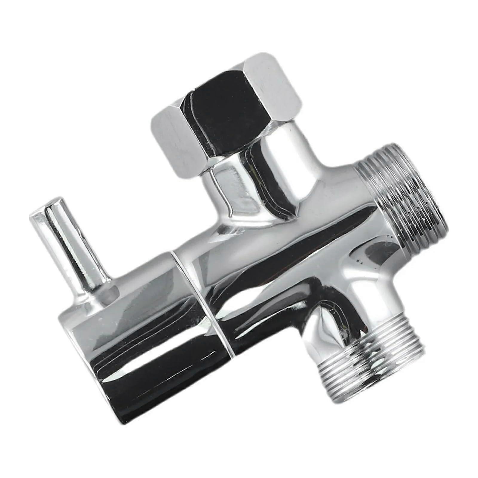 3 Way Shower Diverter Valve Chrome Brass TAdapter for Shower Head to Handheld Conversion