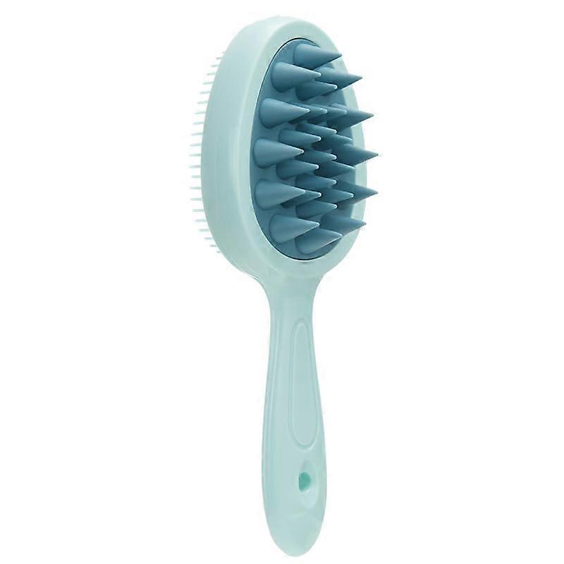 DoubleSided Scalp Massage Shampoo Brush with DualTeeth Deep Cleaning Green Comb