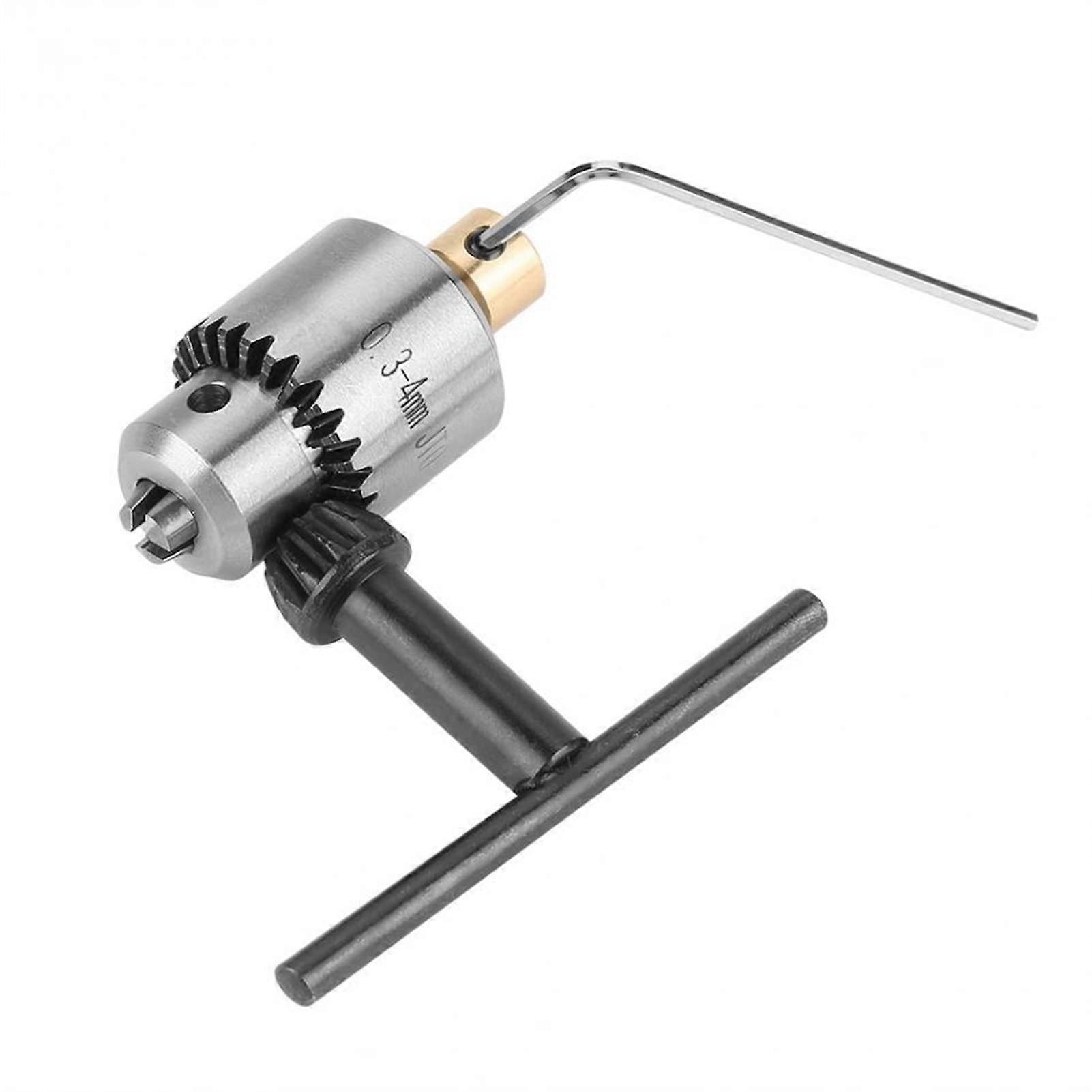 Mini Drill Chuck 0.34mm with Key, Precision Micro Motor Drill Chuck for Lathe, Durable Steel